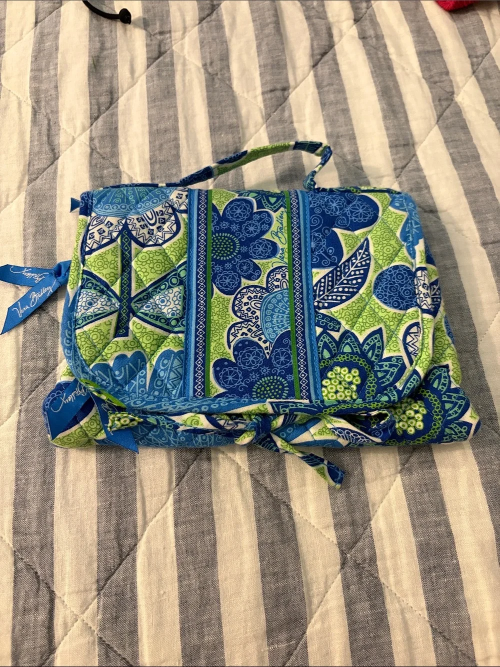 Vera Bradley Blue and Green Quilted Floral Crossbody